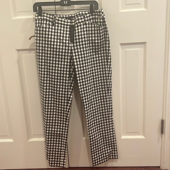 theory barnet check izelle s pant trouser gingham size 6 new with tags - Picture 2 of 6